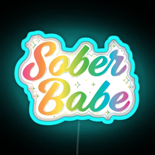 Sober Babe Led Pastel Rainbow RGB Neon Sign