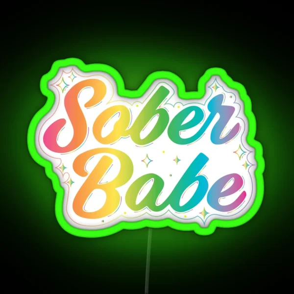 Sober Babe Led Pastel Rainbow RGB Neon Sign