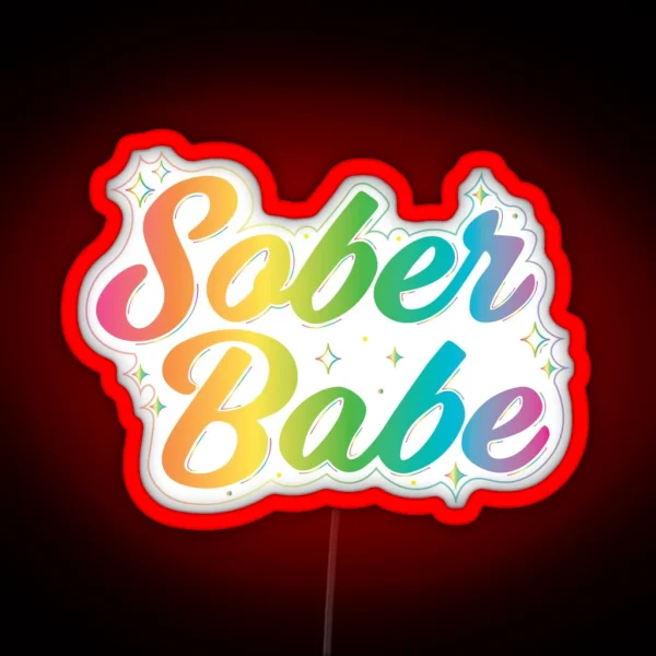 Sober Babe Led Pastel Rainbow RGB Neon Sign