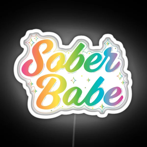 Sober Babe Led Pastel Rainbow RGB Neon Sign