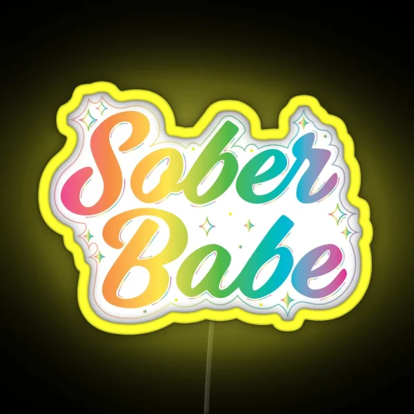 Sober Babe Led Pastel Rainbow RGB Neon Sign