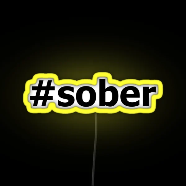 Sober Design For Those In Recovery From Addiction Black RGB Neon Sign