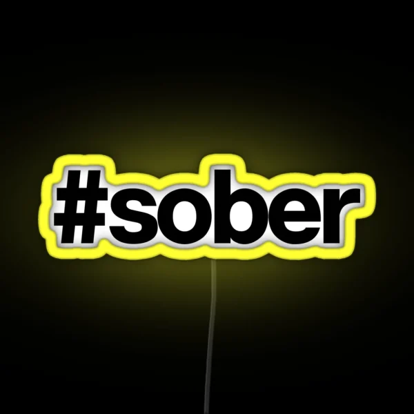 Sober Hashtag Drinks Cocktail Beer RGB Neon Sign
