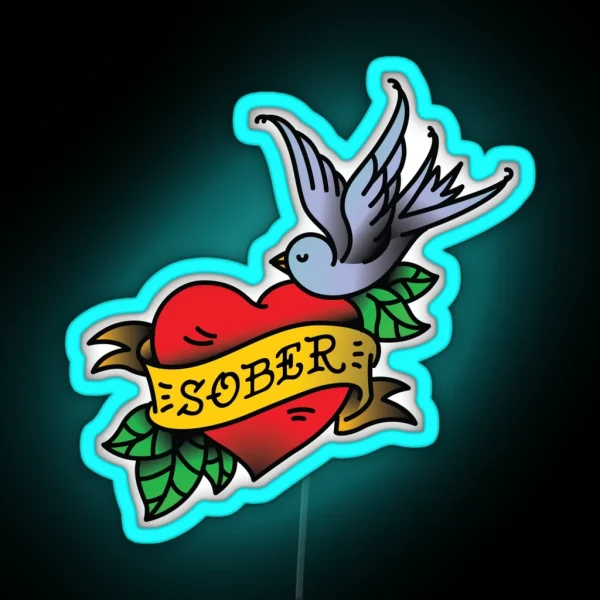 Sober Tattoo RGB Neon Sign