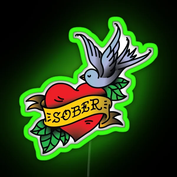 Sober Tattoo RGB Neon Sign