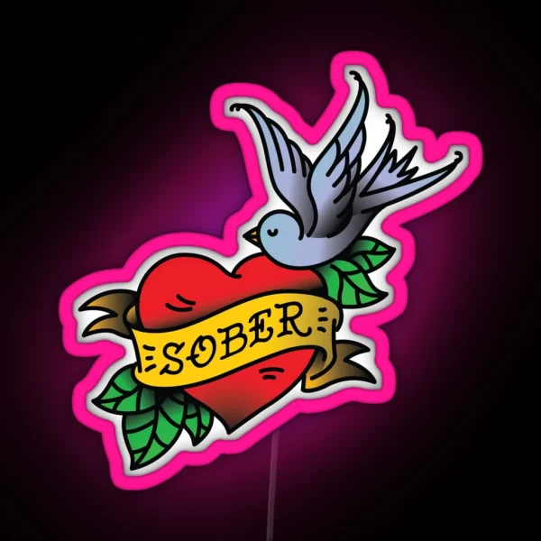 Sober Tattoo RGB Neon Sign