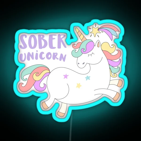 Sober Unicorn RGB Neon Sign