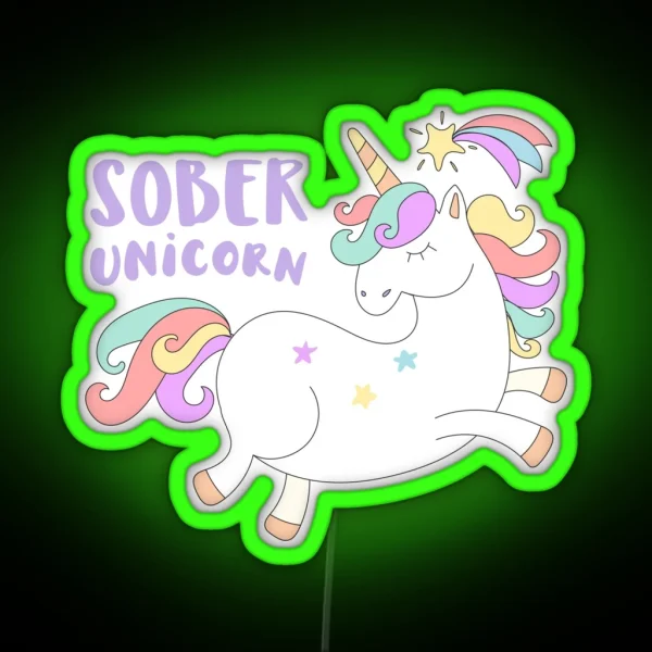 Sober Unicorn RGB Neon Sign