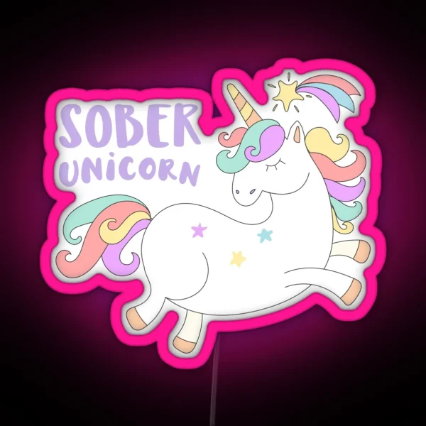 Sober Unicorn RGB Neon Sign
