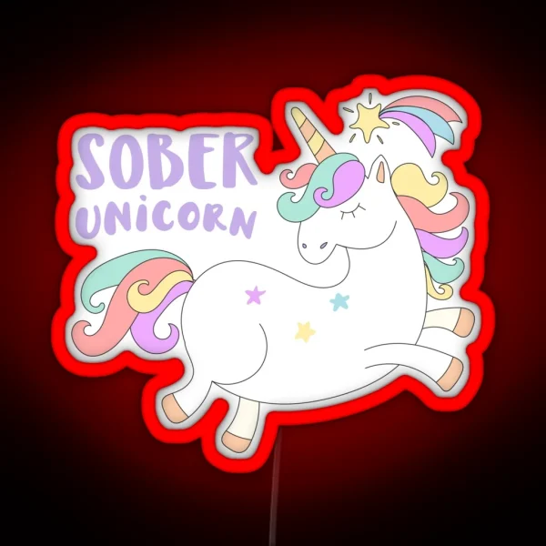 Sober Unicorn RGB Neon Sign