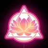 Vibrant colorful sobriety lotus design modern home decor neon artwork