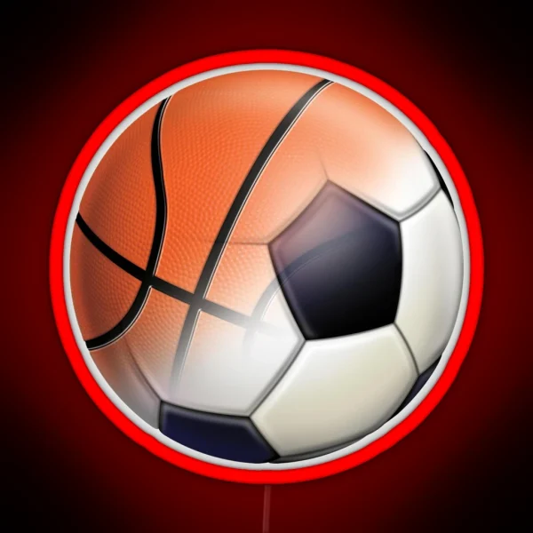 Soccer Ball And Basketball Themes RGB Neon Sign