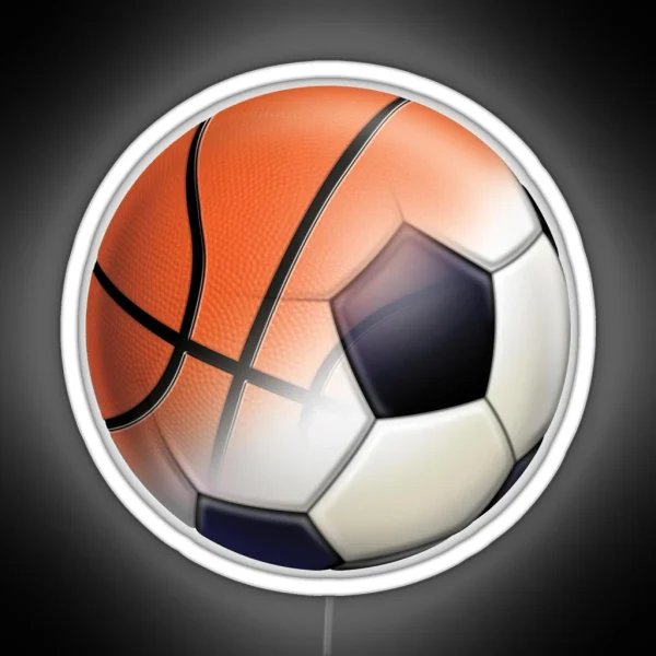 Soccer Ball And Basketball Themes RGB Neon Sign