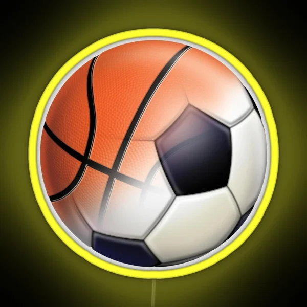 Soccer Ball And Basketball Themes RGB Neon Sign