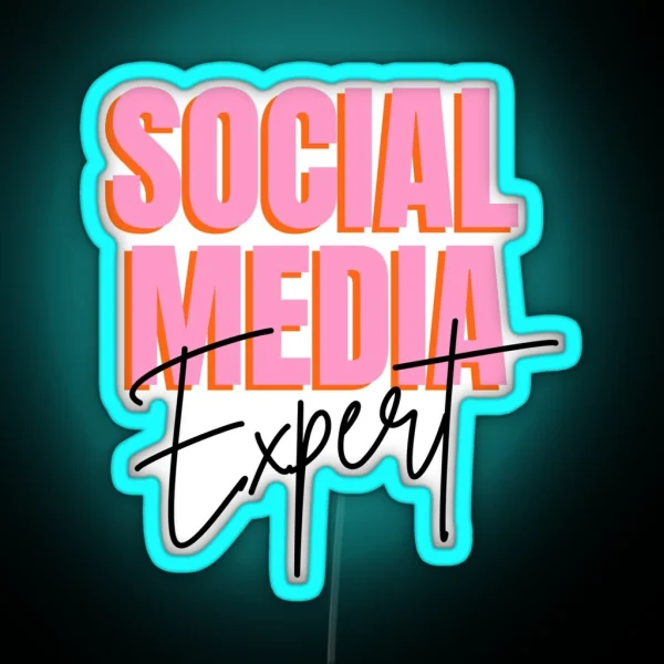 Social Media Expert Design Social Media RGB Neon Sign