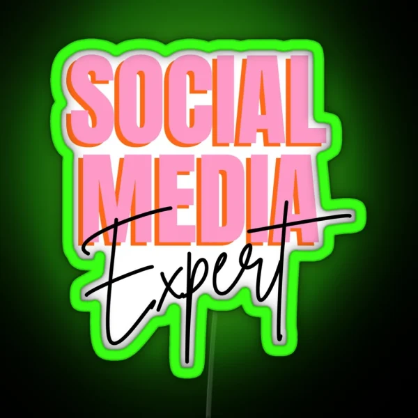 Social Media Expert Design Social Media RGB Neon Sign