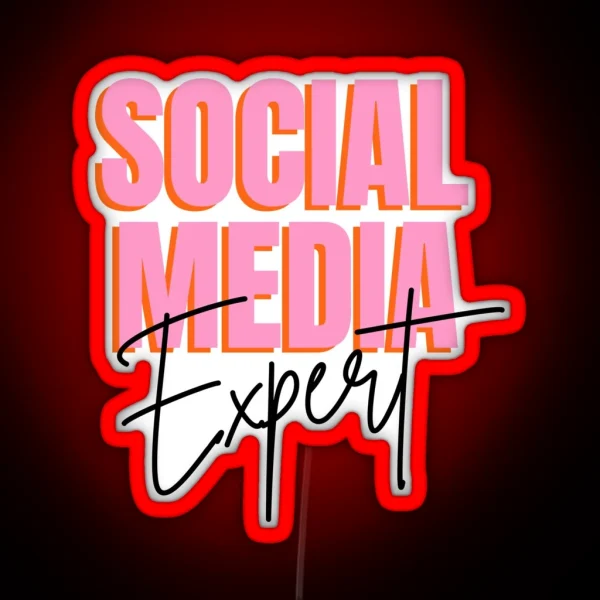 Social Media Expert Design Social Media RGB Neon Sign