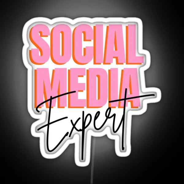Social Media Expert Design Social Media RGB Neon Sign