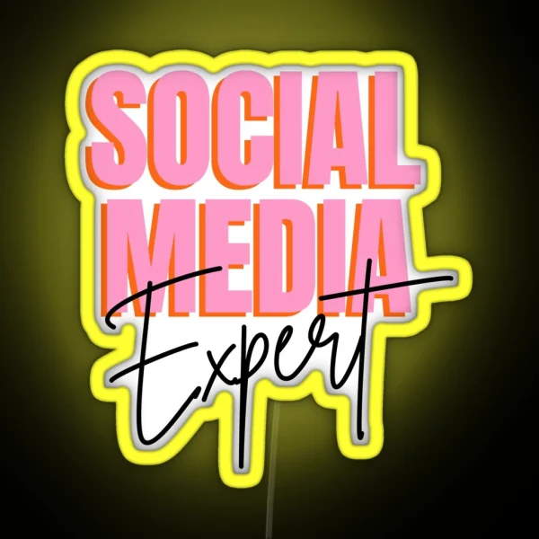 Social Media Expert Design Social Media RGB Neon Sign