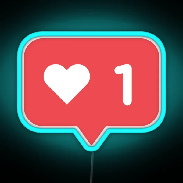Social Media Instagram I Heart Like RGB Neon Sign