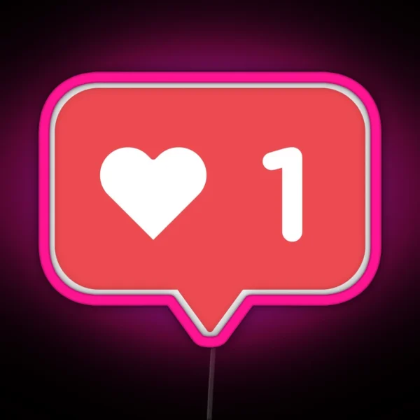 Social Media Instagram I Heart Like RGB Neon Sign