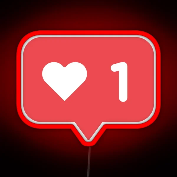 Social Media Instagram I Heart Like RGB Neon Sign