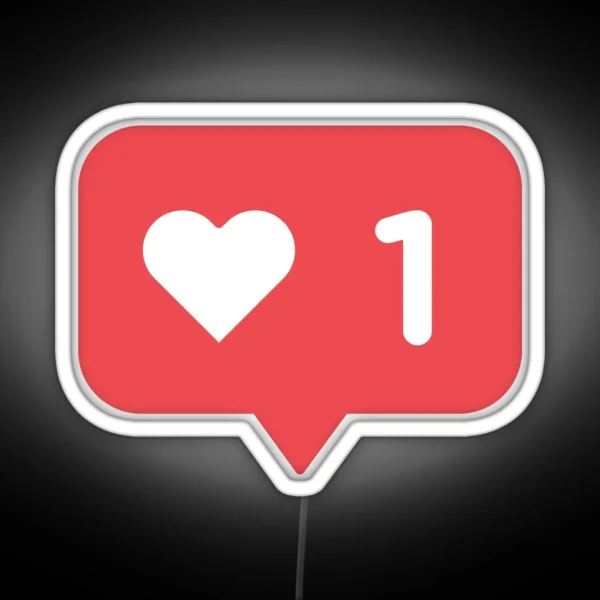 Social Media Instagram I Heart Like RGB Neon Sign