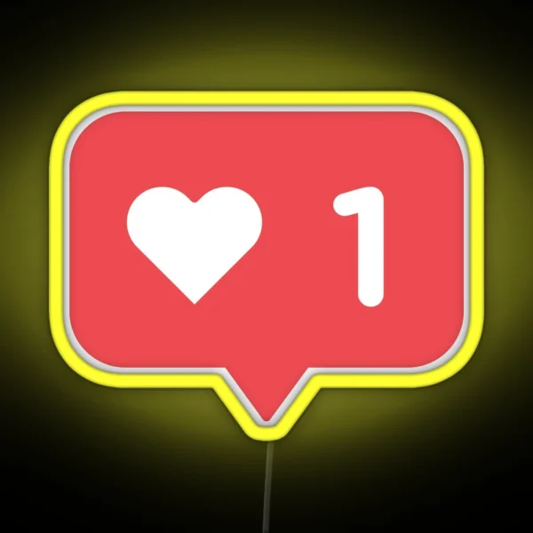 Social Media Instagram I Heart Like RGB Neon Sign