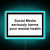 Warning Neon Sign for Mental Health Awareness and Digital Detox