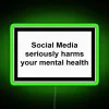Neon Sign Critique Mental Wellbeing Impact of Digital Life Effects