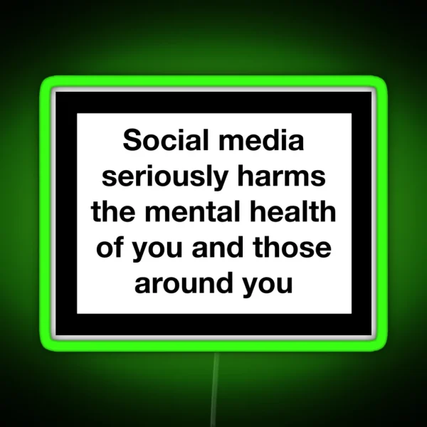 Social Media Warning RGB Neon Sign