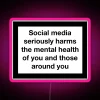 Brightly lit warning to beware social media's hidden dangers always
