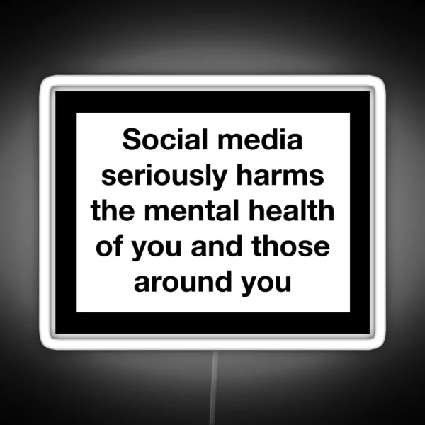 Social Media Warning RGB Neon Sign