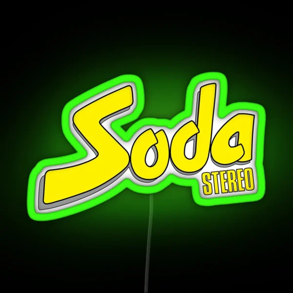 Soda Stereo Gray Offset RGB Neon Sign