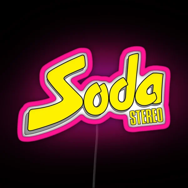Soda Stereo Gray Offset RGB Neon Sign