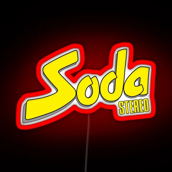 Soda Stereo Gray Offset RGB Neon Sign