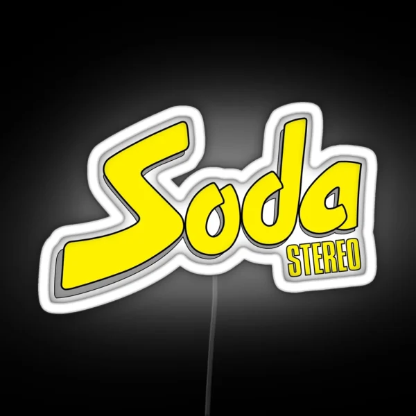 Soda Stereo Gray Offset RGB Neon Sign
