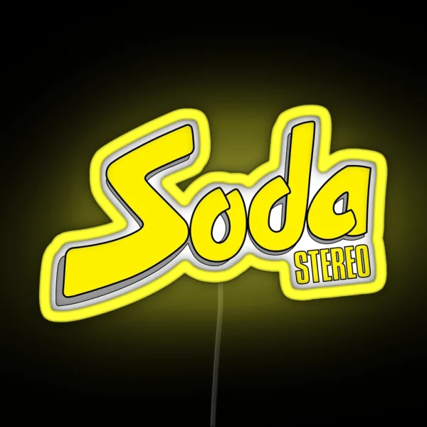Soda Stereo Gray Offset RGB Neon Sign