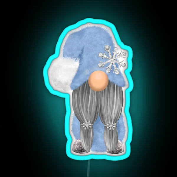 Soft And Sparkly Winter Gnome Light Skin RGB Neon Sign