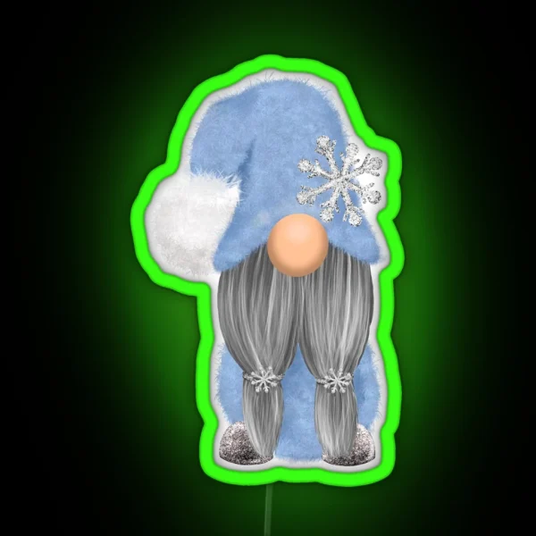 Soft And Sparkly Winter Gnome Light Skin RGB Neon Sign
