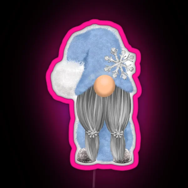 Soft And Sparkly Winter Gnome Light Skin RGB Neon Sign