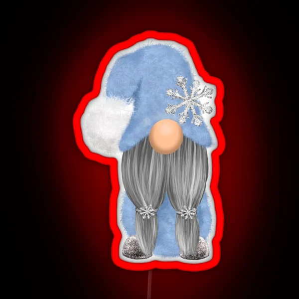 Soft And Sparkly Winter Gnome Light Skin RGB Neon Sign
