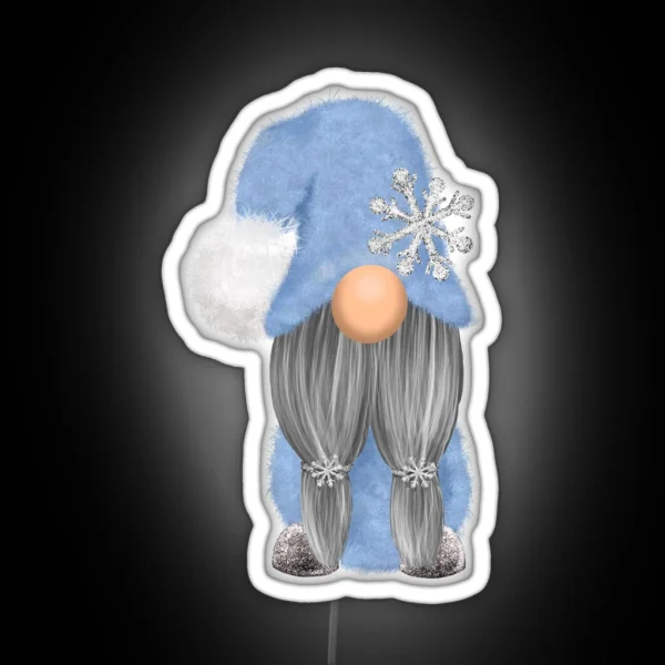 Soft And Sparkly Winter Gnome Light Skin RGB Neon Sign
