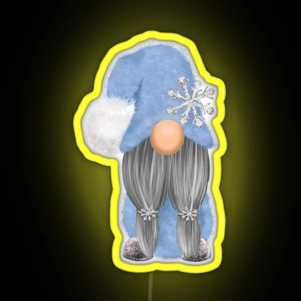 Soft And Sparkly Winter Gnome Light Skin RGB Neon Sign