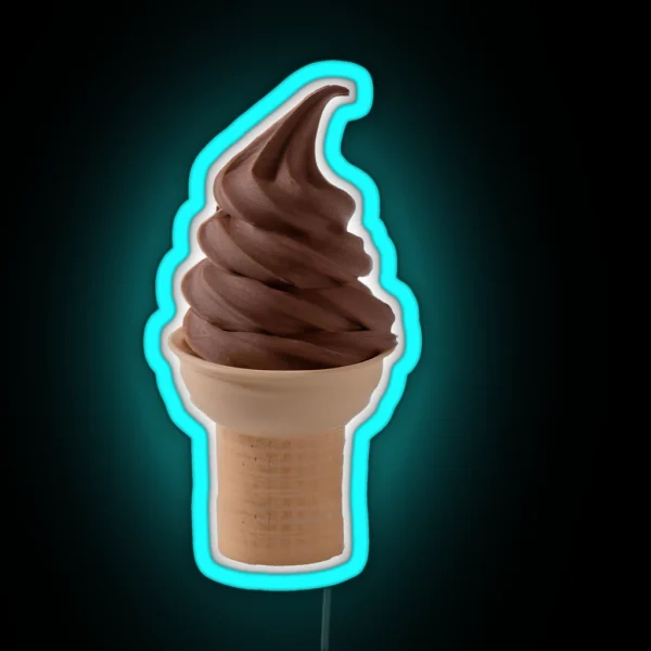 Soft Serve Chocolate Ice Cream Cone RGB Neon Sign