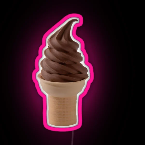 Soft Serve Chocolate Ice Cream Cone RGB Neon Sign