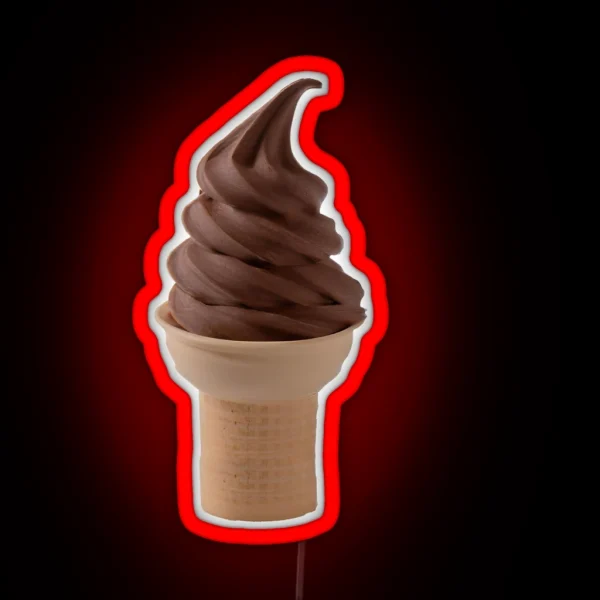 Soft Serve Chocolate Ice Cream Cone RGB Neon Sign