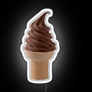 Soft Serve Chocolate Ice Cream Cone RGB Neon Sign