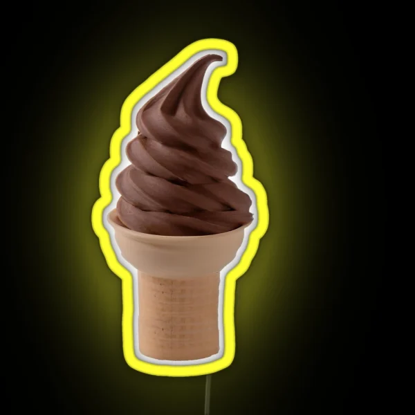Soft Serve Chocolate Ice Cream Cone RGB Neon Sign
