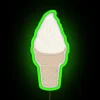 Vibrant Soft Serve Ice Cream Neon Sign with Rainbow Colors Glowing